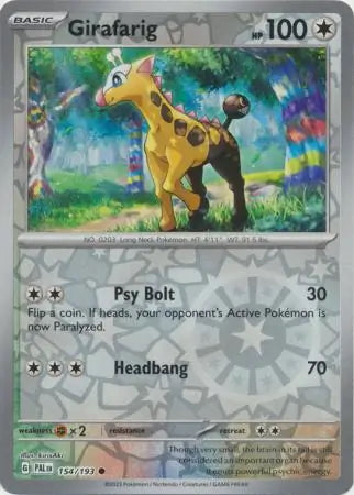 Paldea Evolved Girafarig #154/193 reverse holo